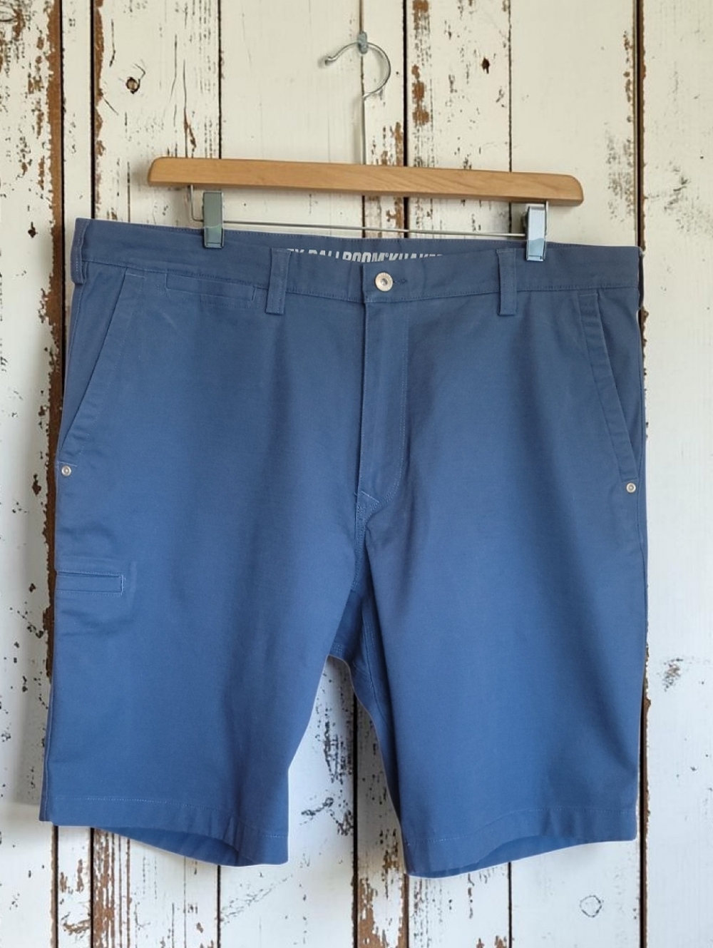 Duluth Flex Ballroom Size-38 Men's Navy Flat-Front Shorts